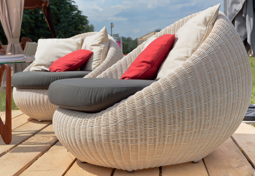 Coussins pour salon de jardin en fer forgé