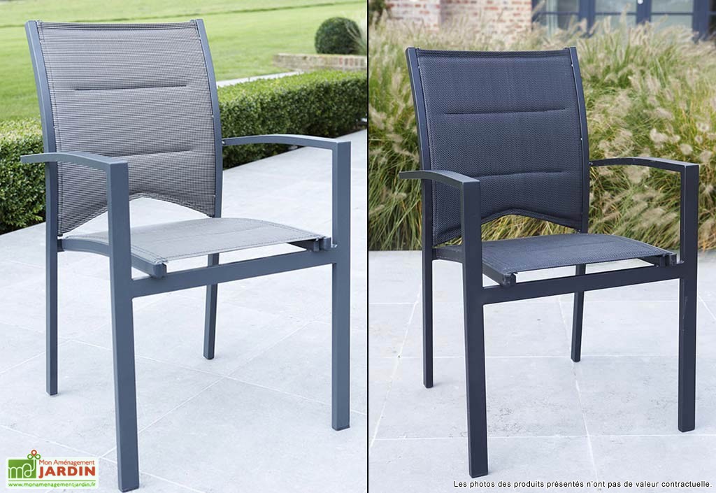 Chaise salon de jardin aluminium