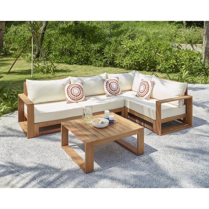 Salon de jardin bas eucalyptus