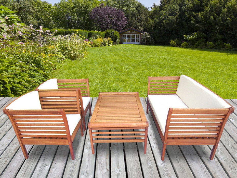 Salon de jardin bois - blooma