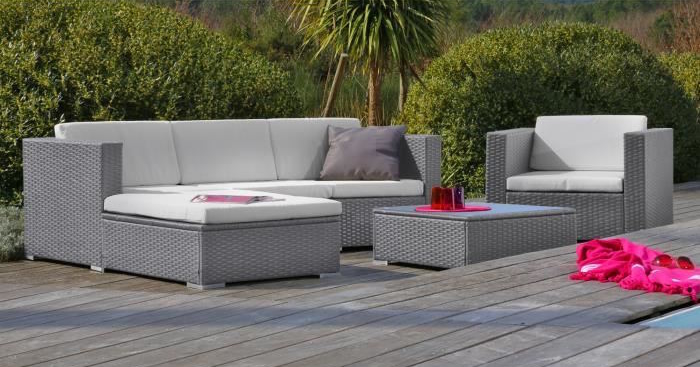 Salon de jardin gris cdiscount