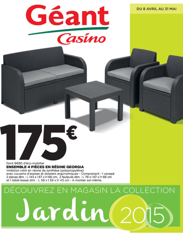 Salon de jardin geant casino la valentine