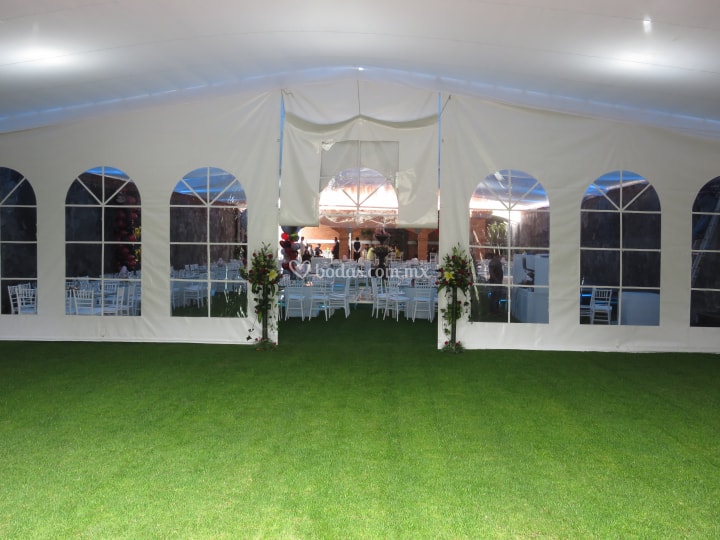 Salon jardin casa de piedra