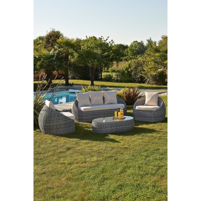 Cdiscount salon de jardin tresse gris