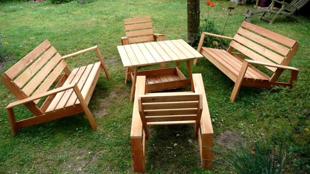 Salon de jardin en bois soldes