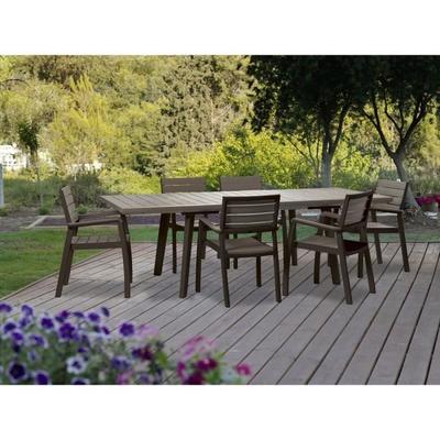 Salon de jardin gris anthracite 6 personnes harmony