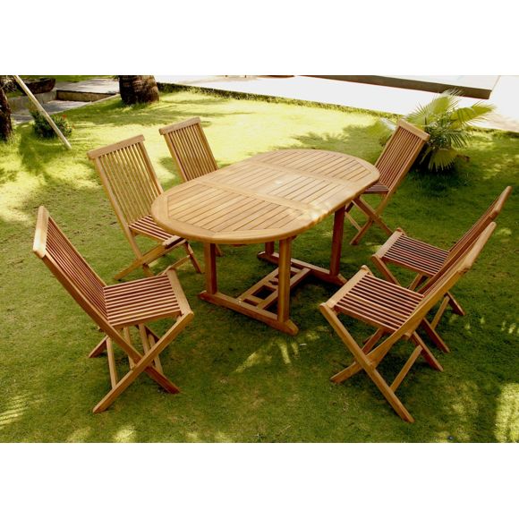 Salon de jardin bois table pliante