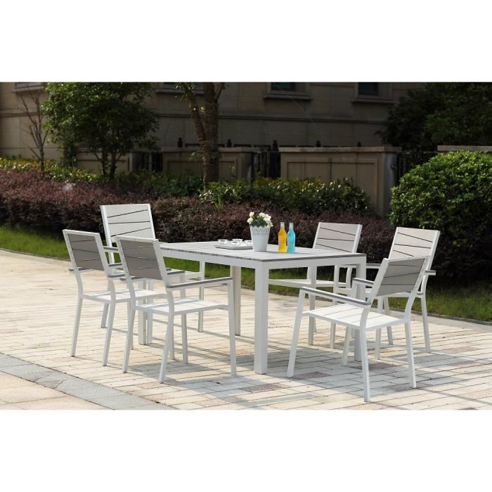 Salon de jardin 6 places aluminium