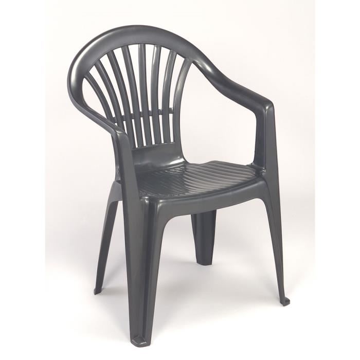 Salon de jardin plastique gris anthracite
