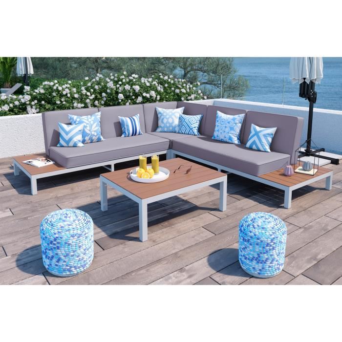Salon d'angle exterieur de jardin