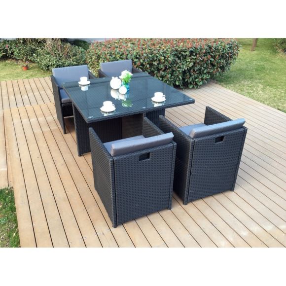 Salon de jardin en resine luxe poly rotin pour 8 personnes
