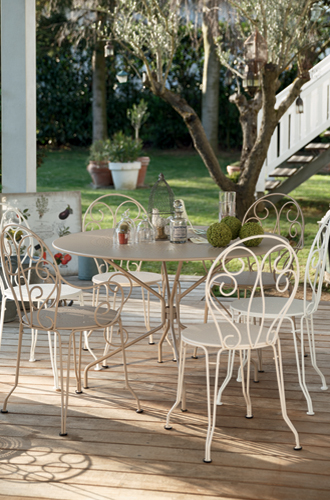 Décaper un salon de jardin en fer forgé