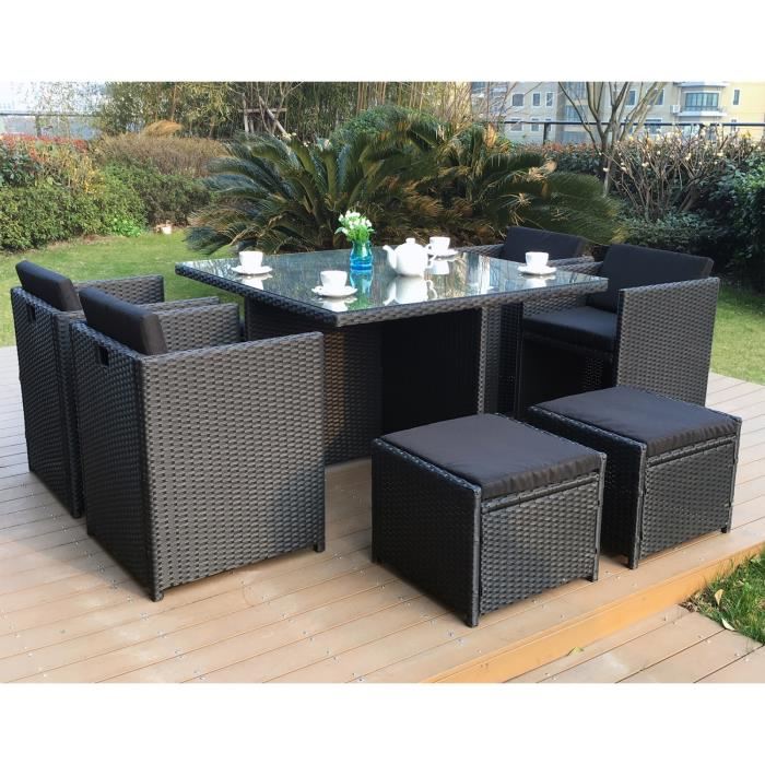 Salon de jardin encastrable 8 places pas cher