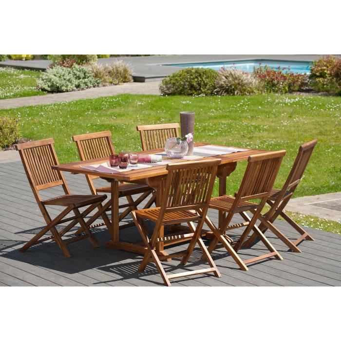 Salon de jardin en teck 6 places