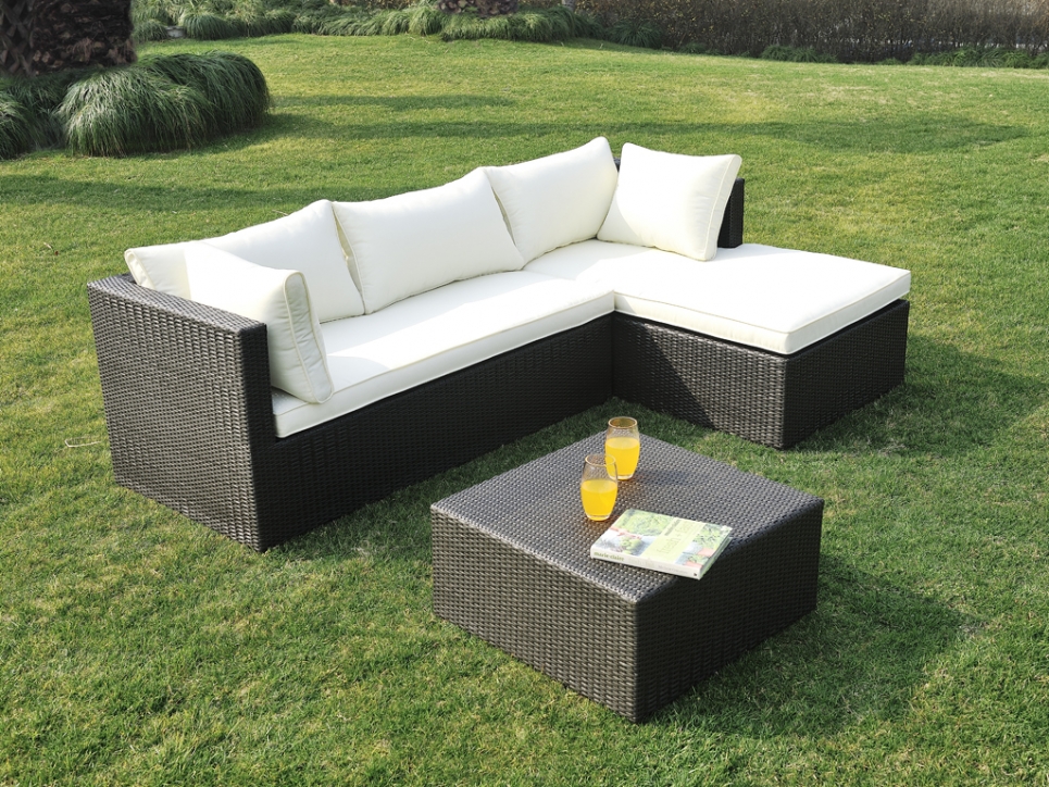 Salon de jardin angle resine pas cher