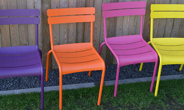 Salon de jardin aluminium couleur