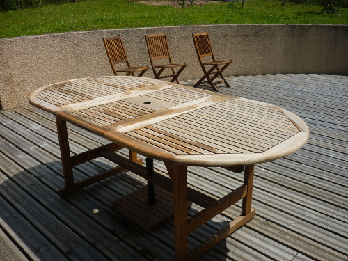 Nettoyer salon de jardin bois
