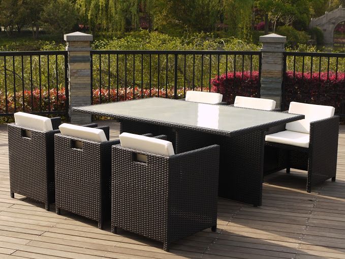 Salon de jardin haut de gamme resine tressee