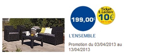 Salon de jardin promotion leclerc