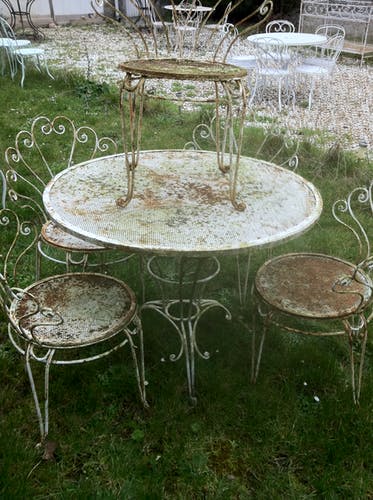 Mobilier de jardin fer forgé ancien