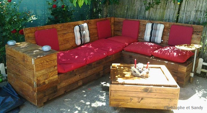 Salon de jardin en bois de recup