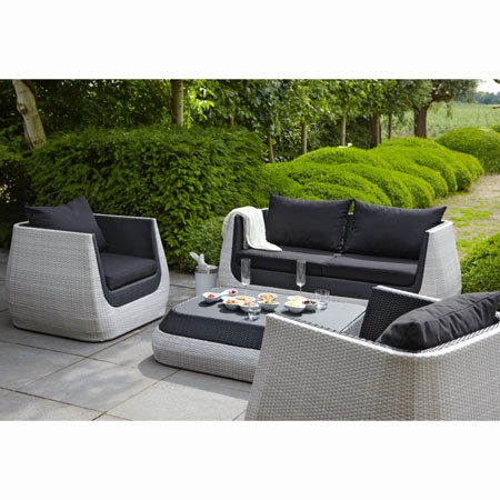 Salon de jardin bas resine tressee