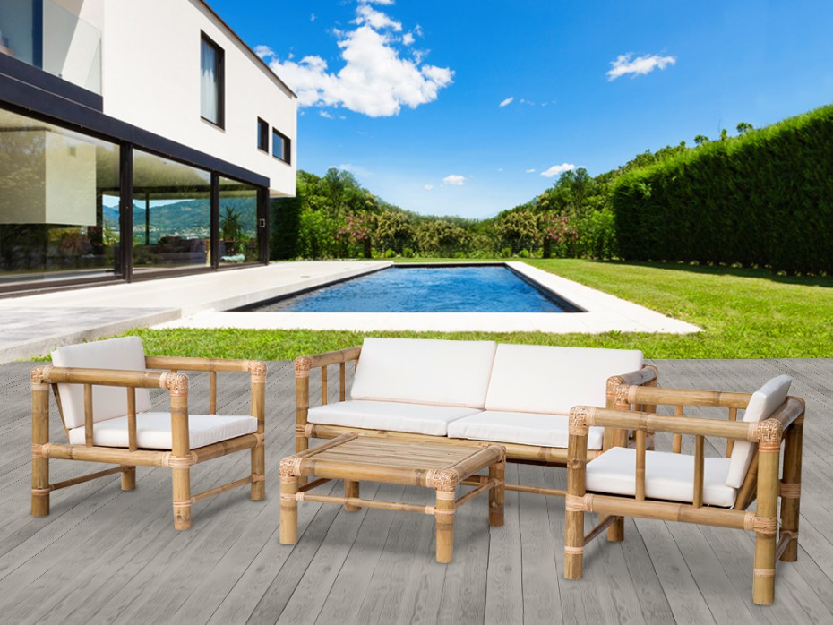 Mobilier de jardin bambou