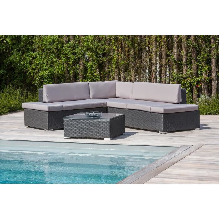 Salon de jardin en angle pas cher