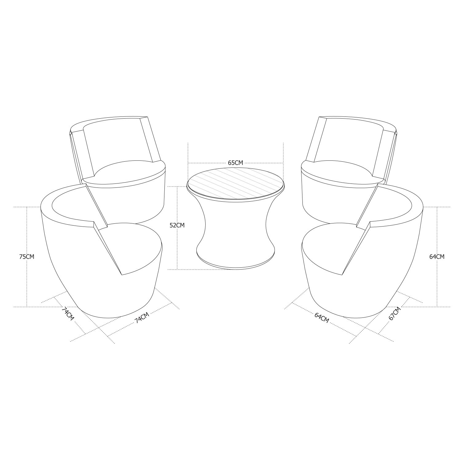 Salon de jardin d'angle design