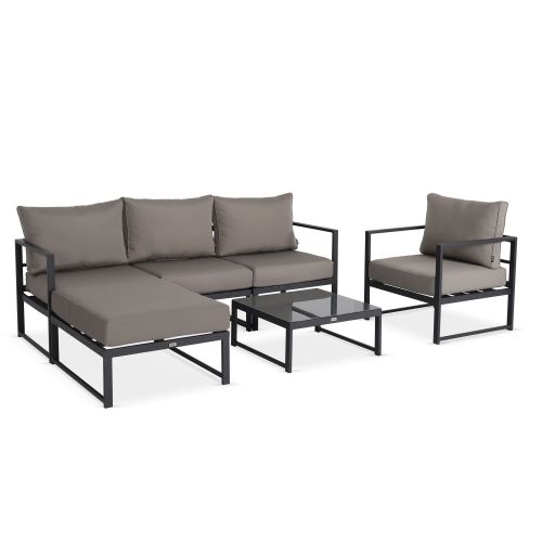 Salon de jardin aluminium taupe