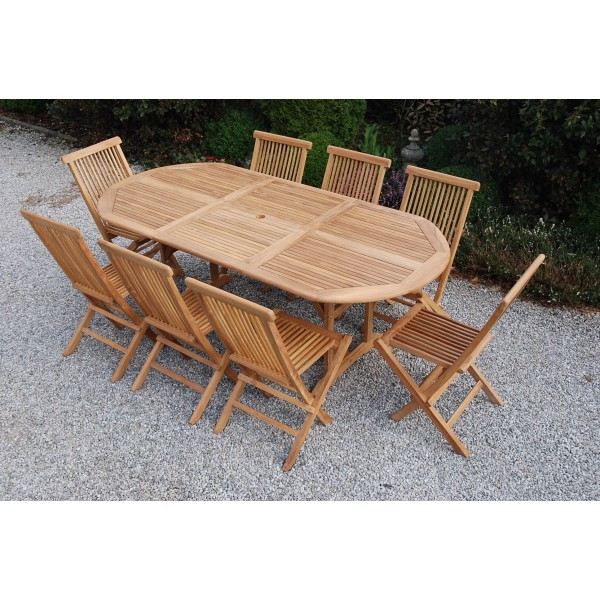 Salon de jardin bois 8 places