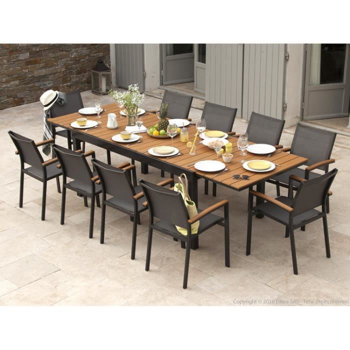 Salon de jardin aluminium table extensible
