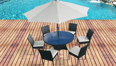 Salon de jardin pas cher avec parasol