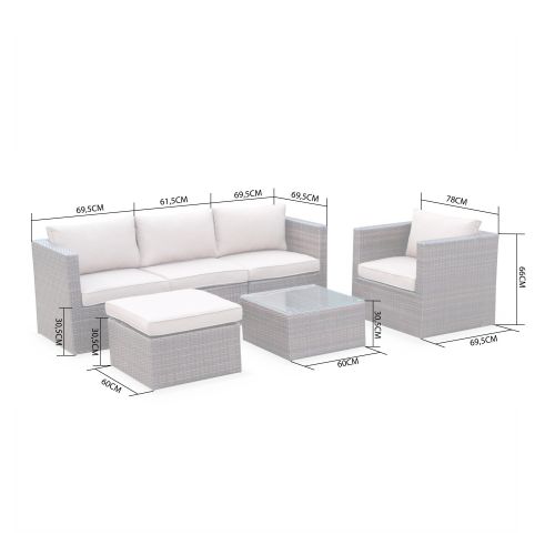 Salon de jardin structure aluminium