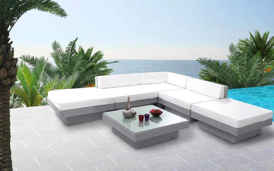 Salon de jardin gris en solde
