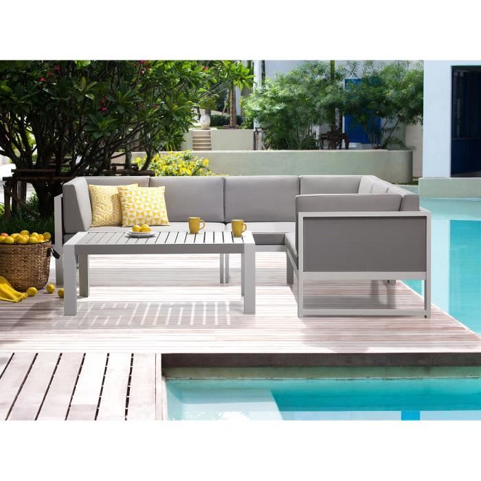 Salon de jardin aluminium canapé