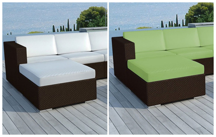 Salon de jardin resine coussin vert
