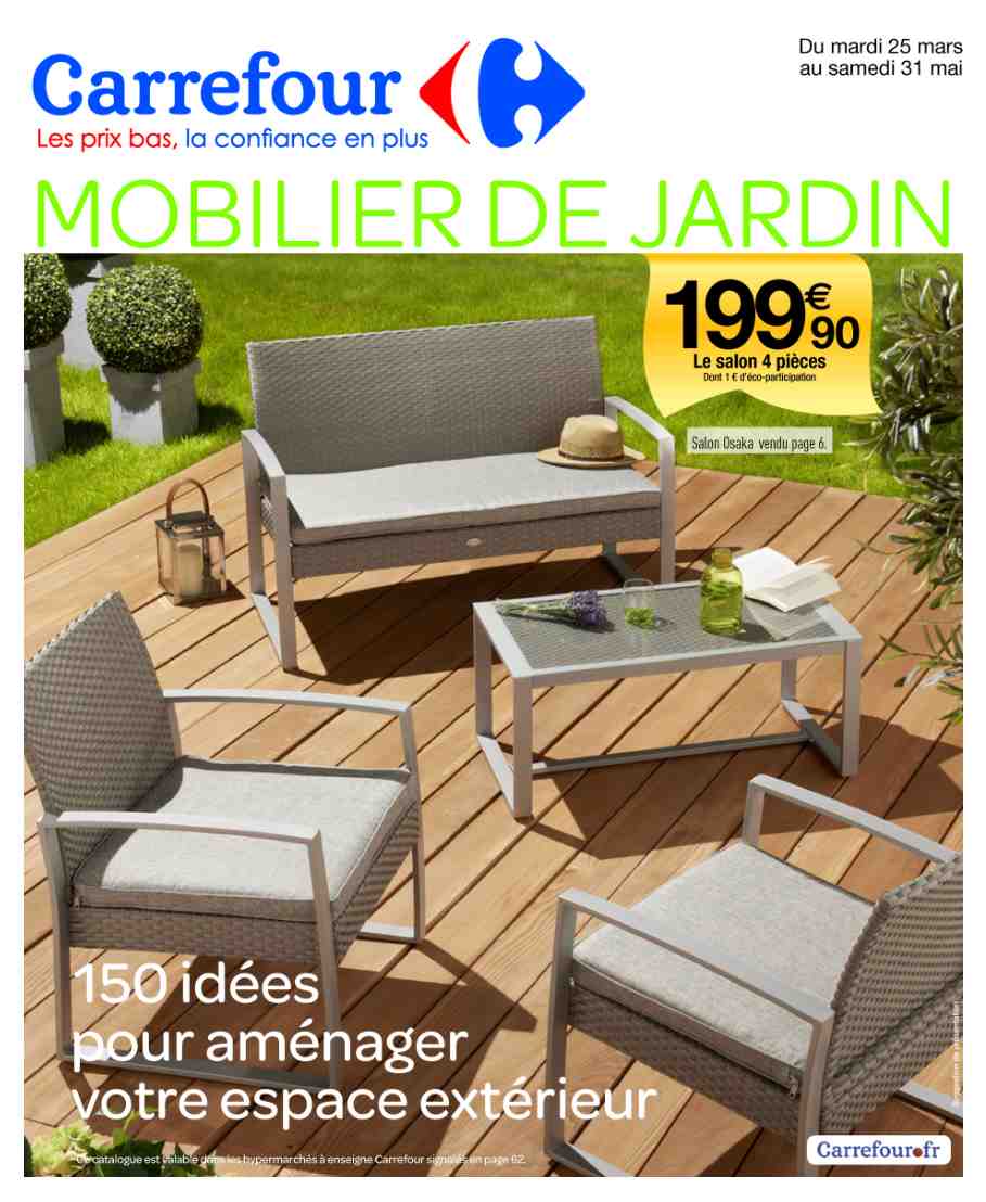 Mobilier de jardin bois carrefour