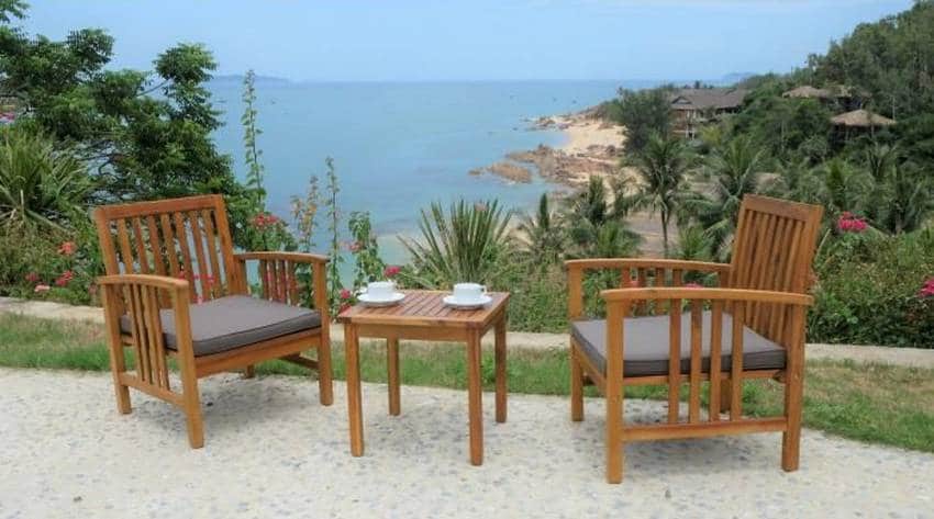 Salon de jardin acacia cdiscount
