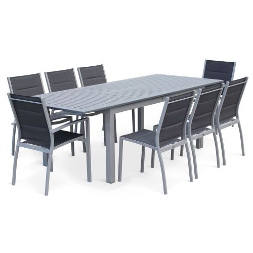 Mobilier de jardin en aluminium et textilene