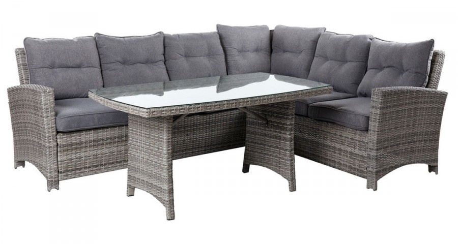Salon de jardin angle gris
