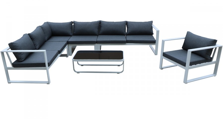 Salon de jardin angle modulable