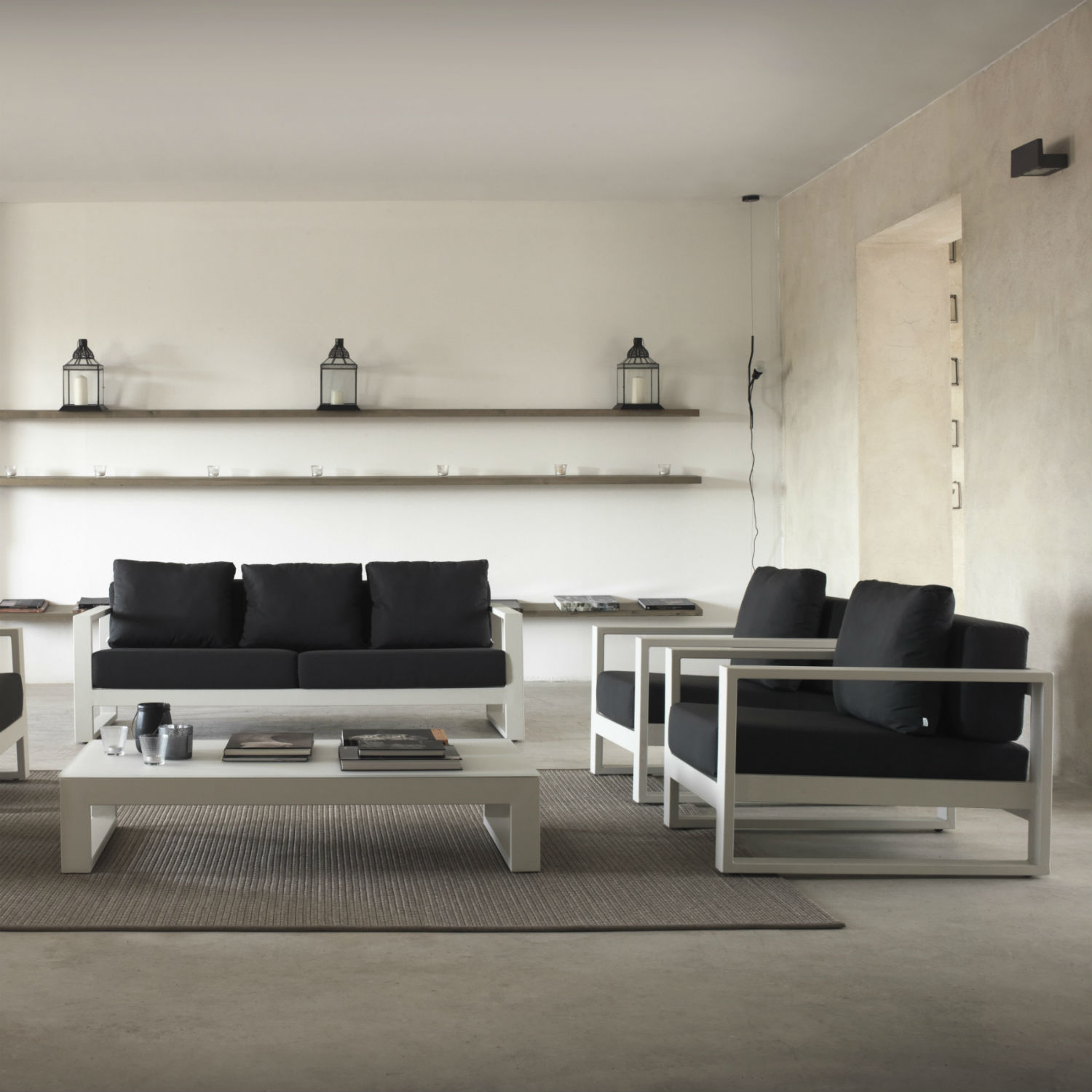Salon de jardin design blanc