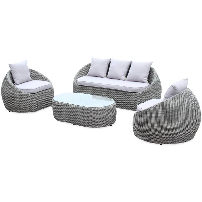 Salon de jardin zelie gris beige