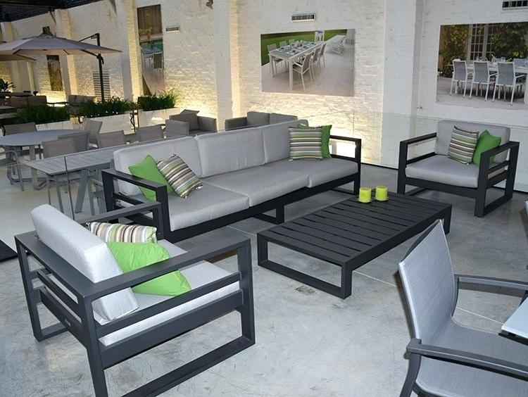 Salon de jardin alu table 8 places anthracite