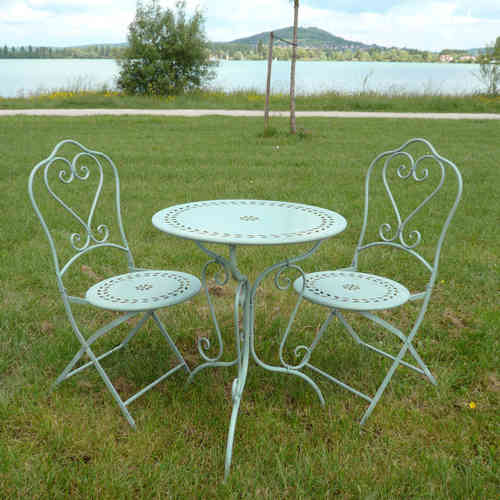 Salon de jardin fer forge rouge