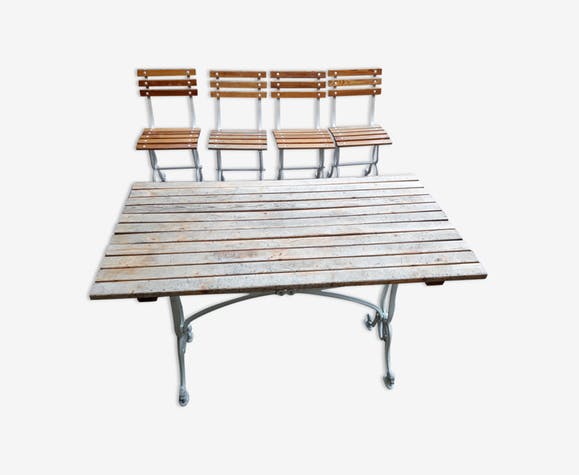 Salon de jardin fonte aluminium blanc