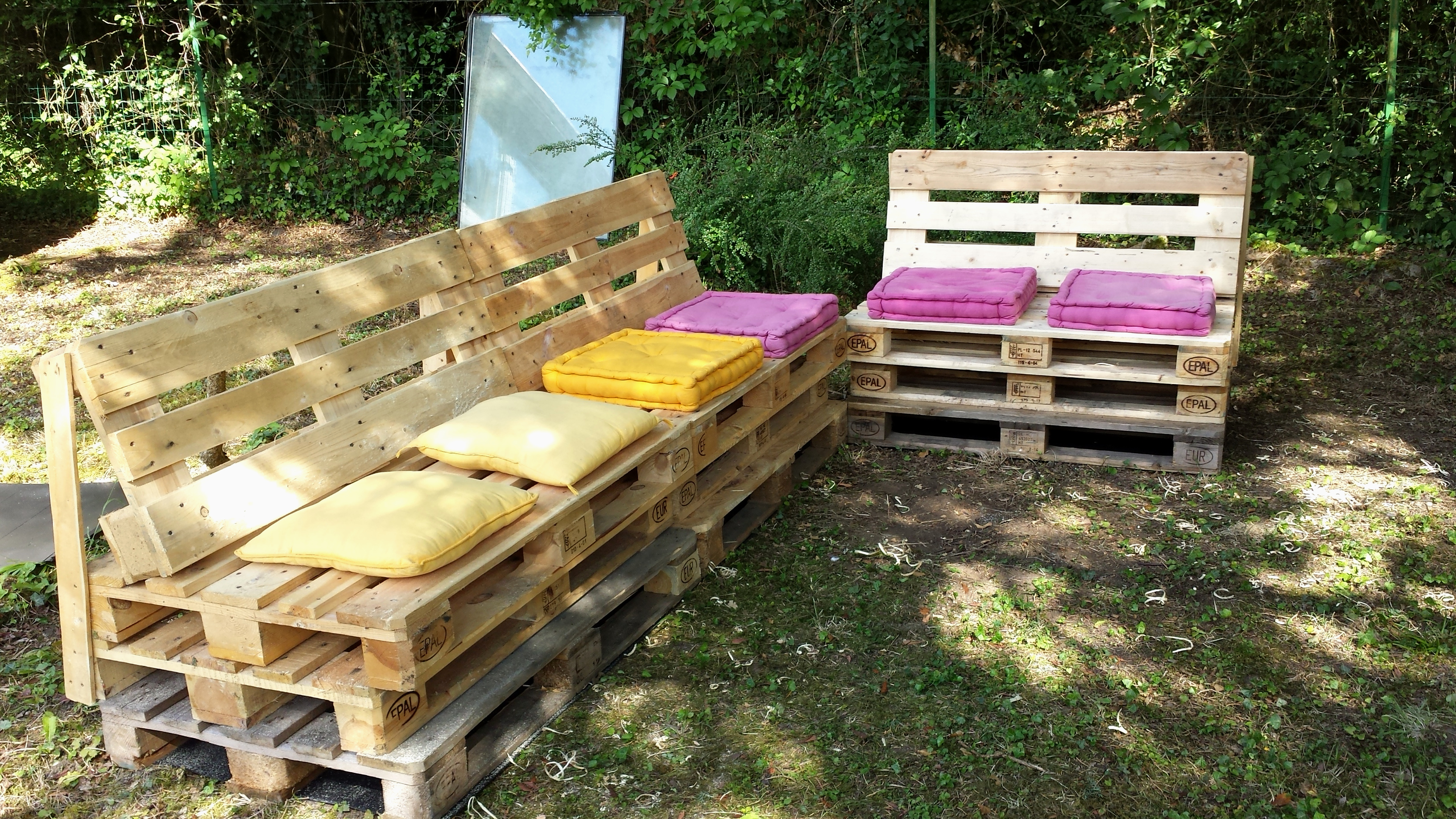 Salon de jardin en palette quel coussin