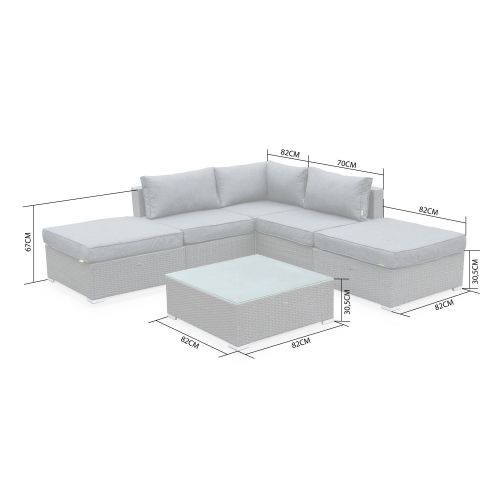 Salon de jardin d'angle modulable