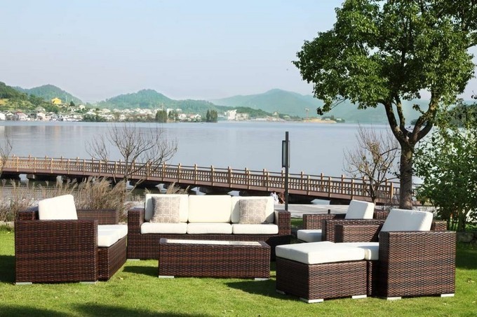 Salon de jardin en rotin collection rocha